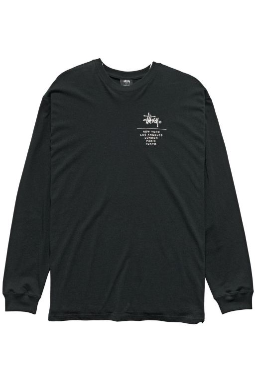 Stussy Mens City Stack Long Sleeve T Shirt Black - RCWYF6507